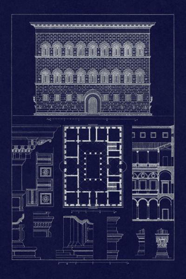 Palazzo Strozzi at Florence - Blueprint