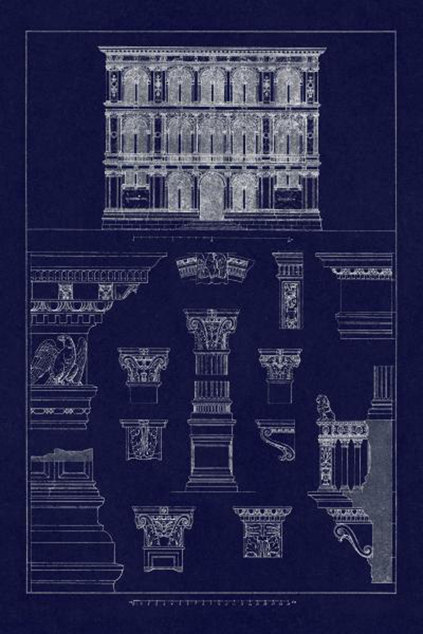 Palazzo Vendramin-Calergi at Venice - Blueprint
