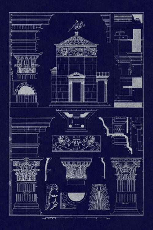 Tower of the Winds and Stoa of Hadrian - Blueprint