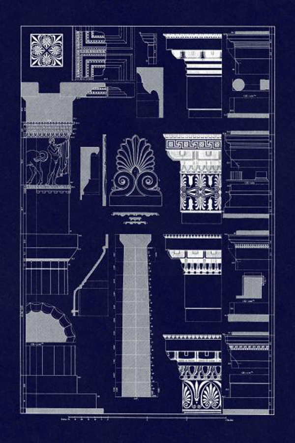 Details of the Parthenon at Athens - Blueprint