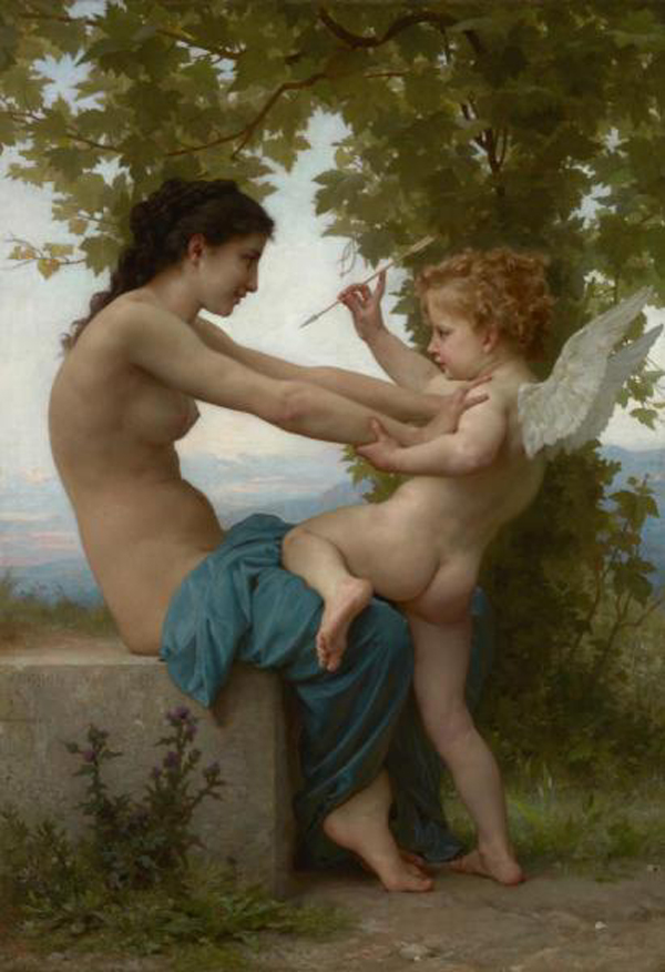 A Young Girl Defending Herself against Eros
