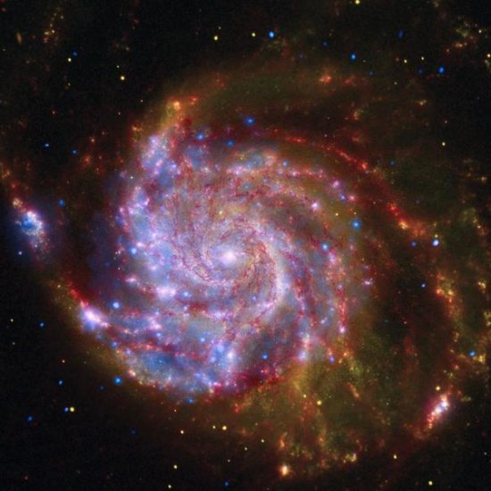 Spitzer-Hubble-Chandra Composite of M101