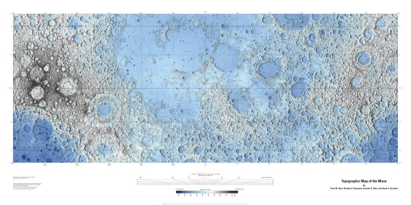 Decorative Topographic Map of the Moon, Projection