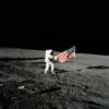 Apollo 12 Us Flag on the Moon