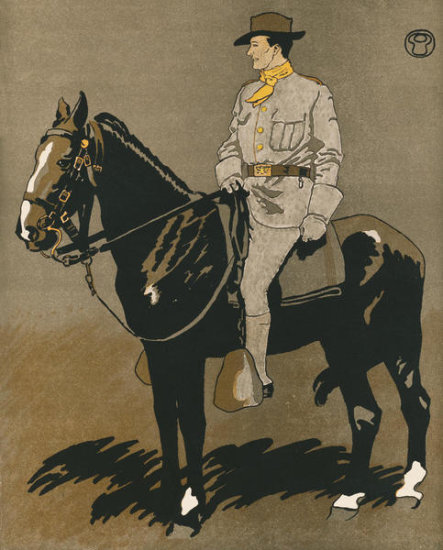 Cavalryman On Horse - detail from Harper's for October 1898