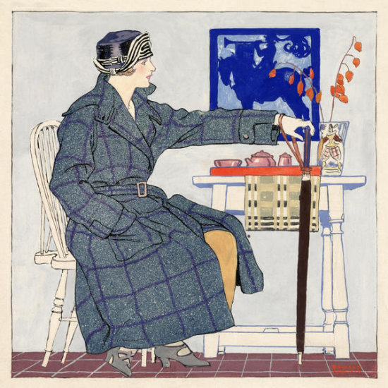 Woman at Tea Table - ad for Hart, Schaffner & Marx Clothes, c. 1910-1925