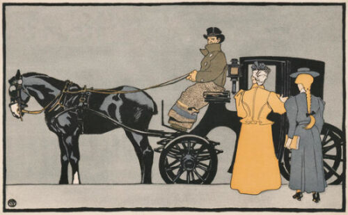 Women Getting Into a Carriage - detail for Harper's for November, 1898