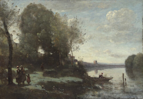 River with a Distant Tower, 1865