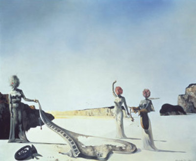 Three Young Surrealist Women Holding in their Arms the Skins of an Orchestra, 1936