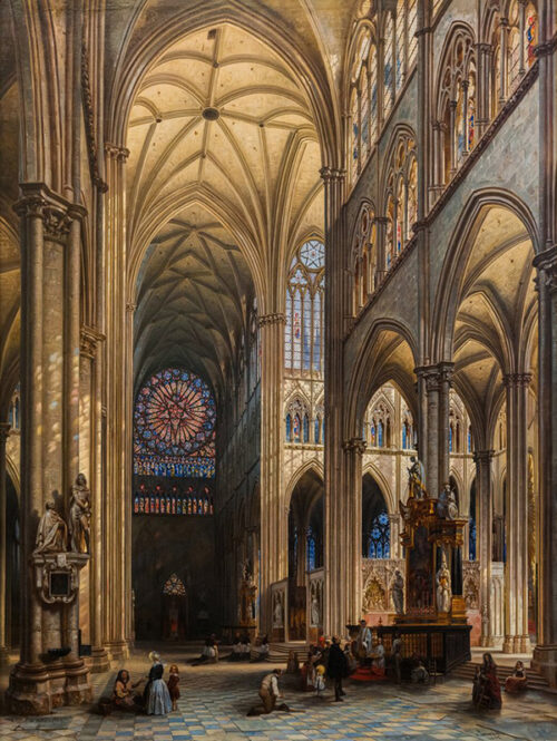 Interior of the Cathedral of Amiens, 1842