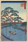 Two Men Poling a Boat Filled with Travelers On a River or Canal