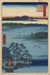 Bird's Eye View of Inokashira Pond with Bridge Leading To a Small Island and the Benten Shrine