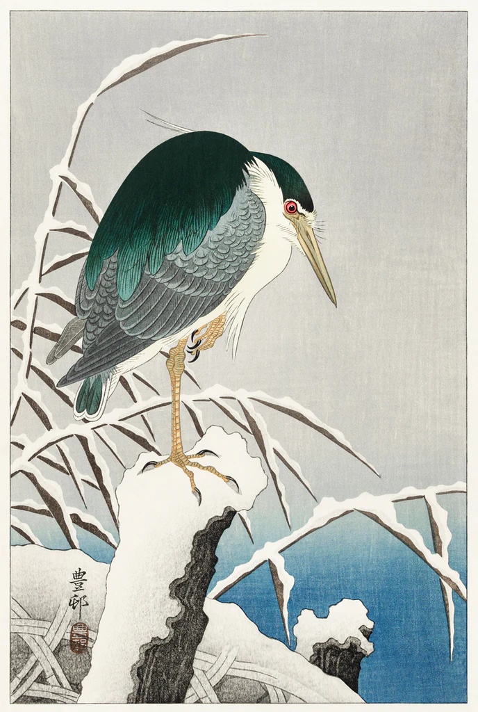 Heron in Snow