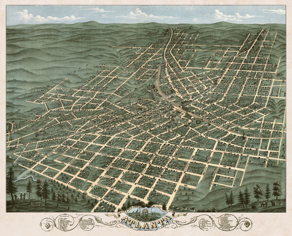 Bird's Eye View of the City of Atlanta, Georgia, 1871
