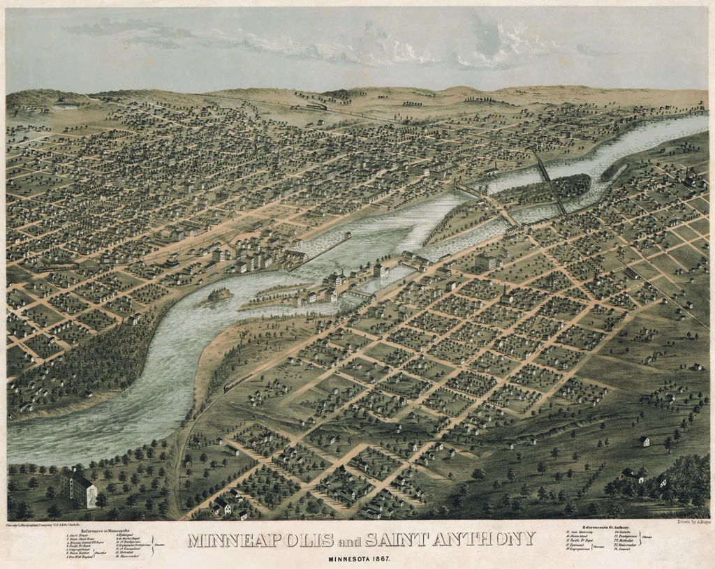 Minneapolis and Saint Anthony, Minnesota, 1867