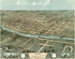 Bird's Eye View of Iowa City, Iowa, 1868