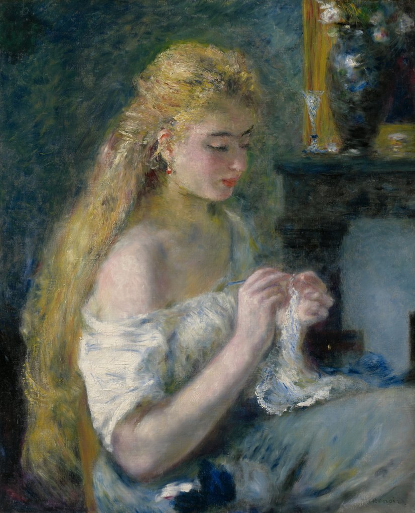 Woman Cocheting, c. 1875