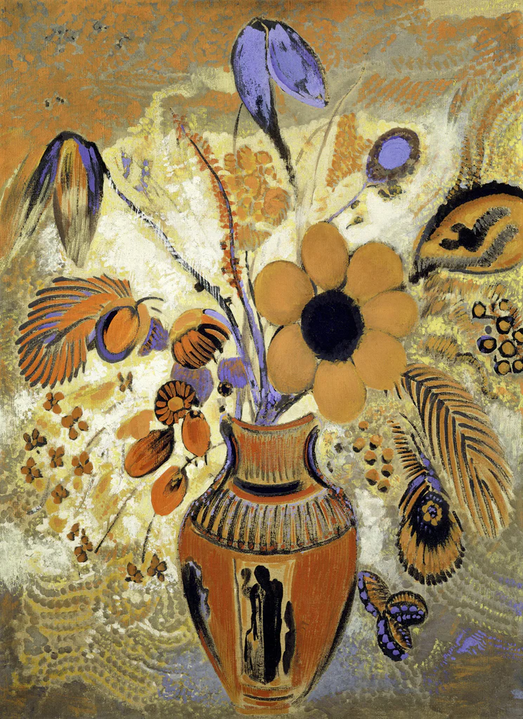 Etruscan Vase with Flowers, 1900-1910