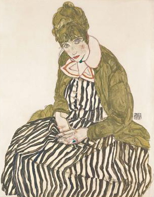 Edith with Striped Dress, Sitting, 1915