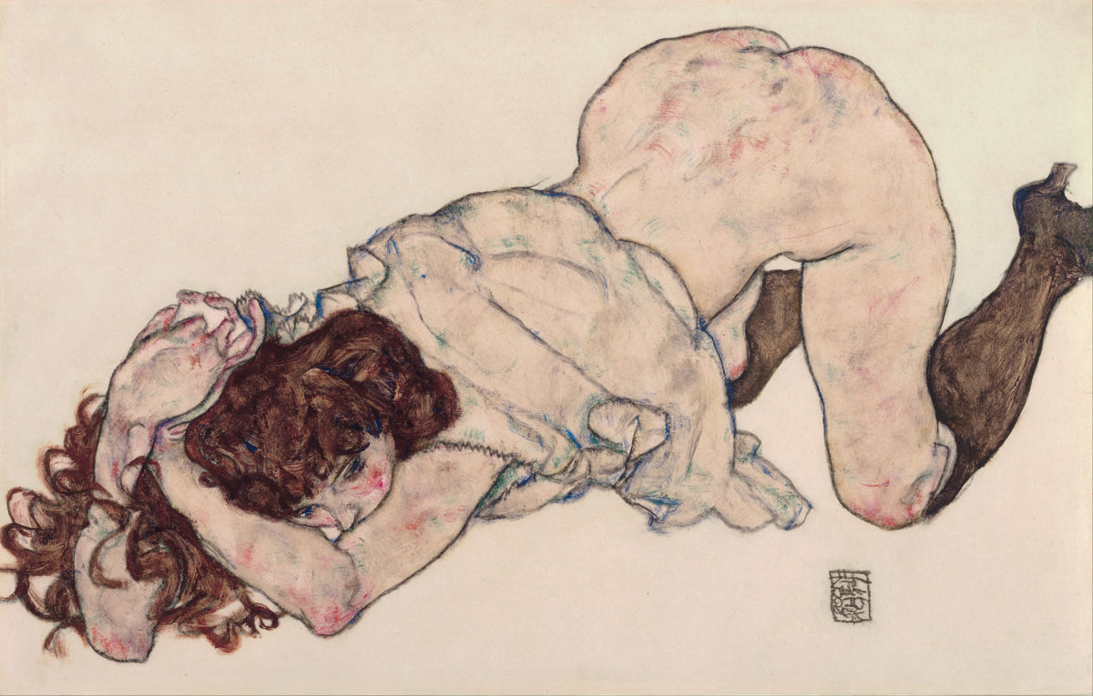 Kneeling Girl, Resting On Both Elbows