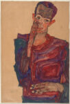 Self-Portrait with Eyelid Pulled Down, 1910