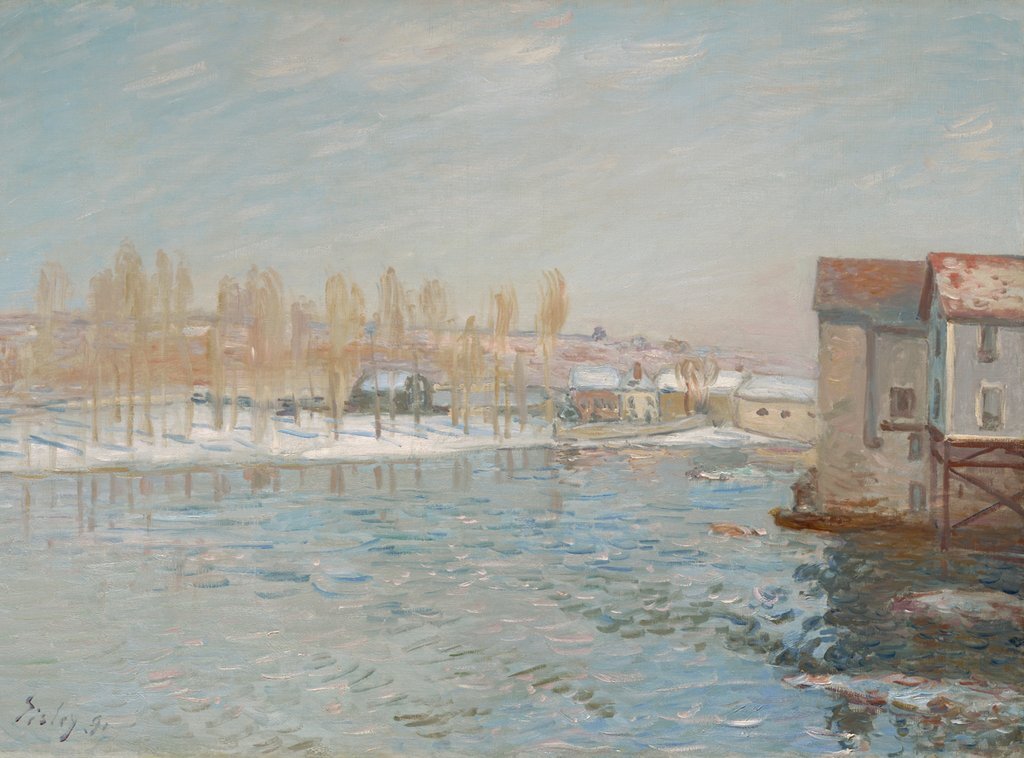 The Loing and the Mills of Moret, Snow Effect, 1891