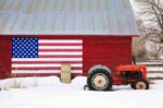Old Barn with Flag