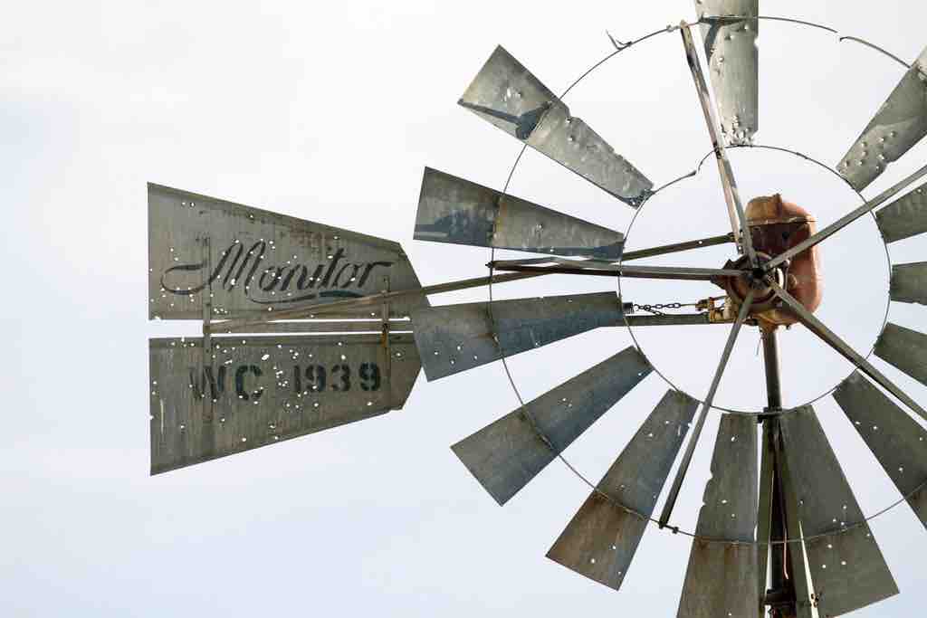 Old Montana Windmill with Bullet Holes