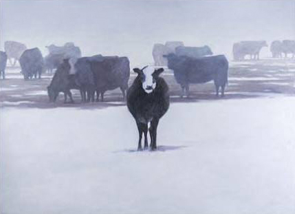Cow In the Snow