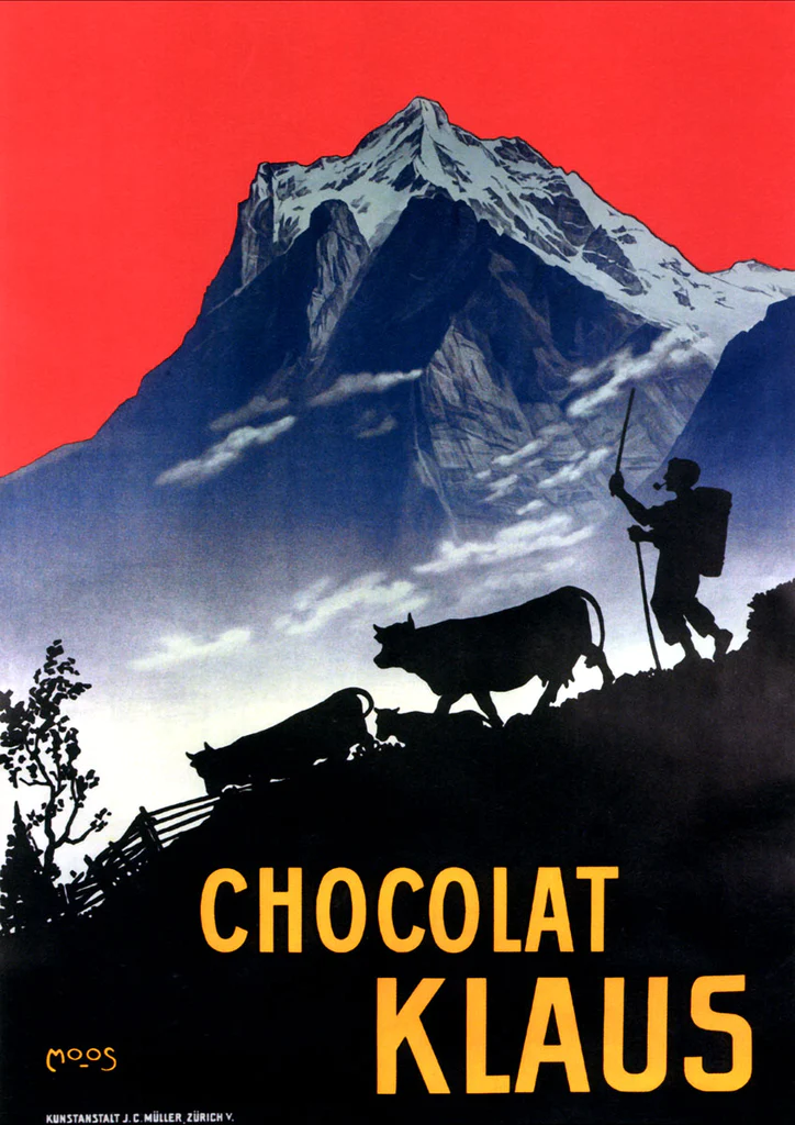 Chocolat Klaus Mountains Switzerland, 1910