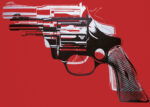 Gun, c. 1981-82 (white and black on red)