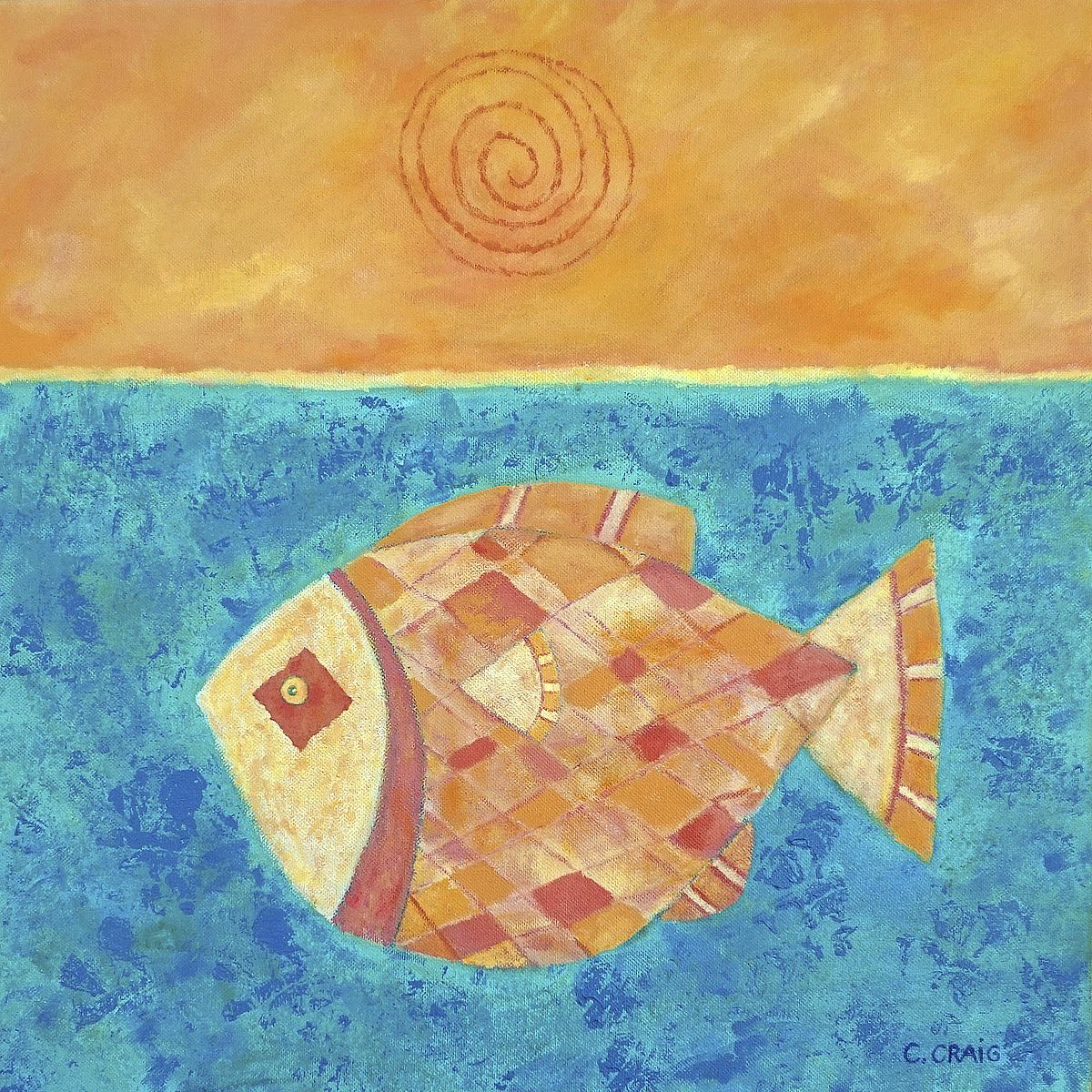 Fish with Spiral Sun