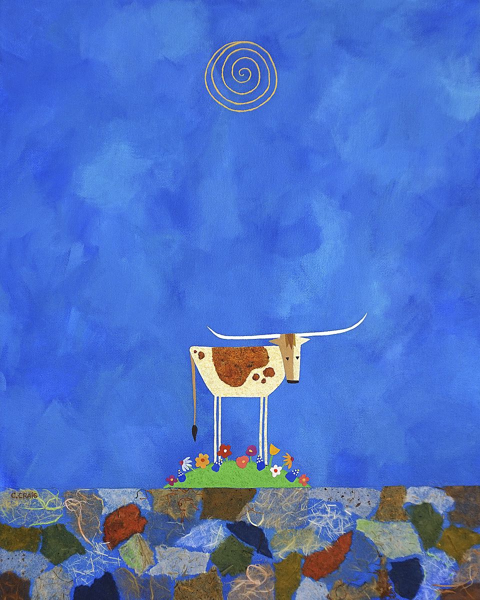 Longhorn on Wildflower Hill