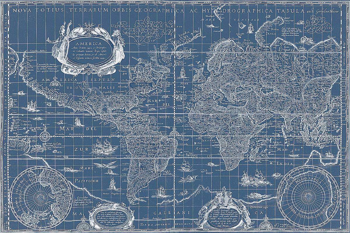 Blueprint World Map, 1630