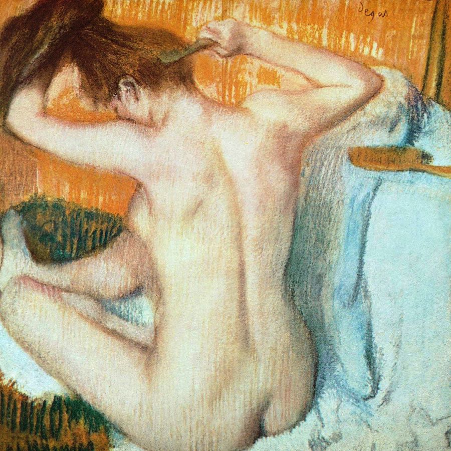 Woman Combing Her Hait