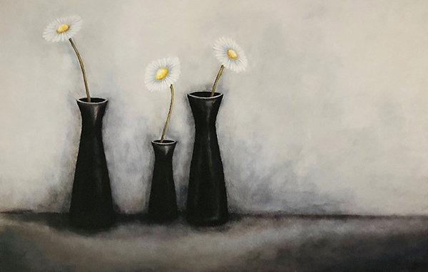 Three Black Vases