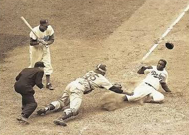 Jackie Robinson Stealing Home, May 18, 1952