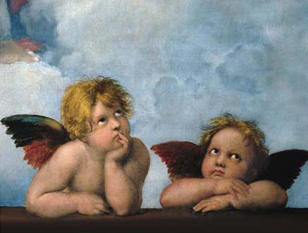 Angeli - detail from Sistine Madonna, 1515-1519