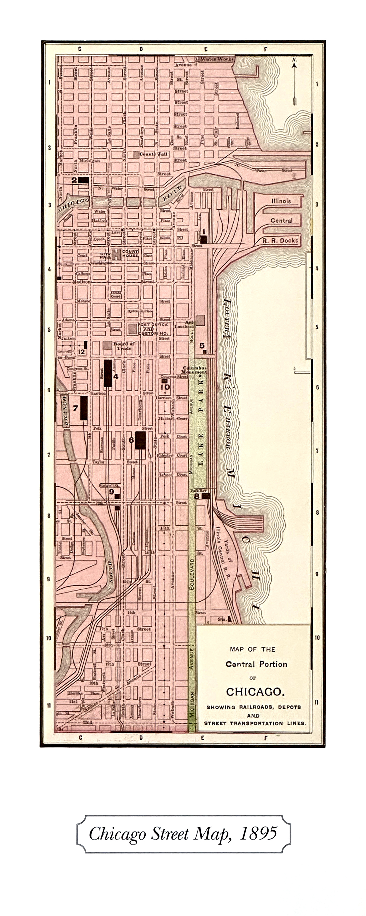 Chicago Street Map, 1898