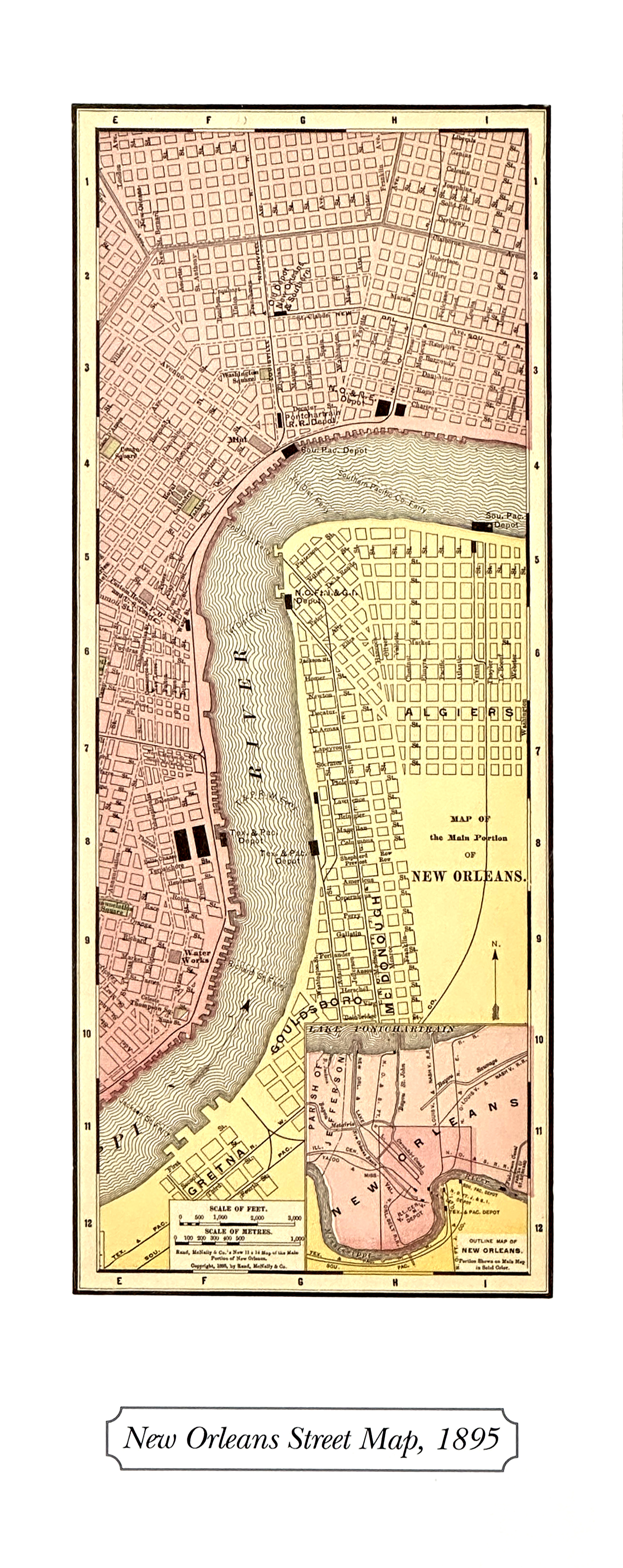 New Orleans Map, 1898