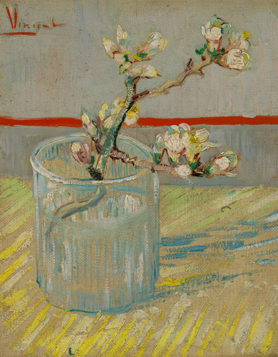 Sprig of Flowering Almond in a Glass, 1888