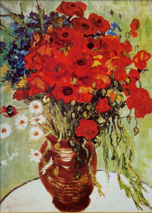 Vase avec Marguerites et Coquelicots