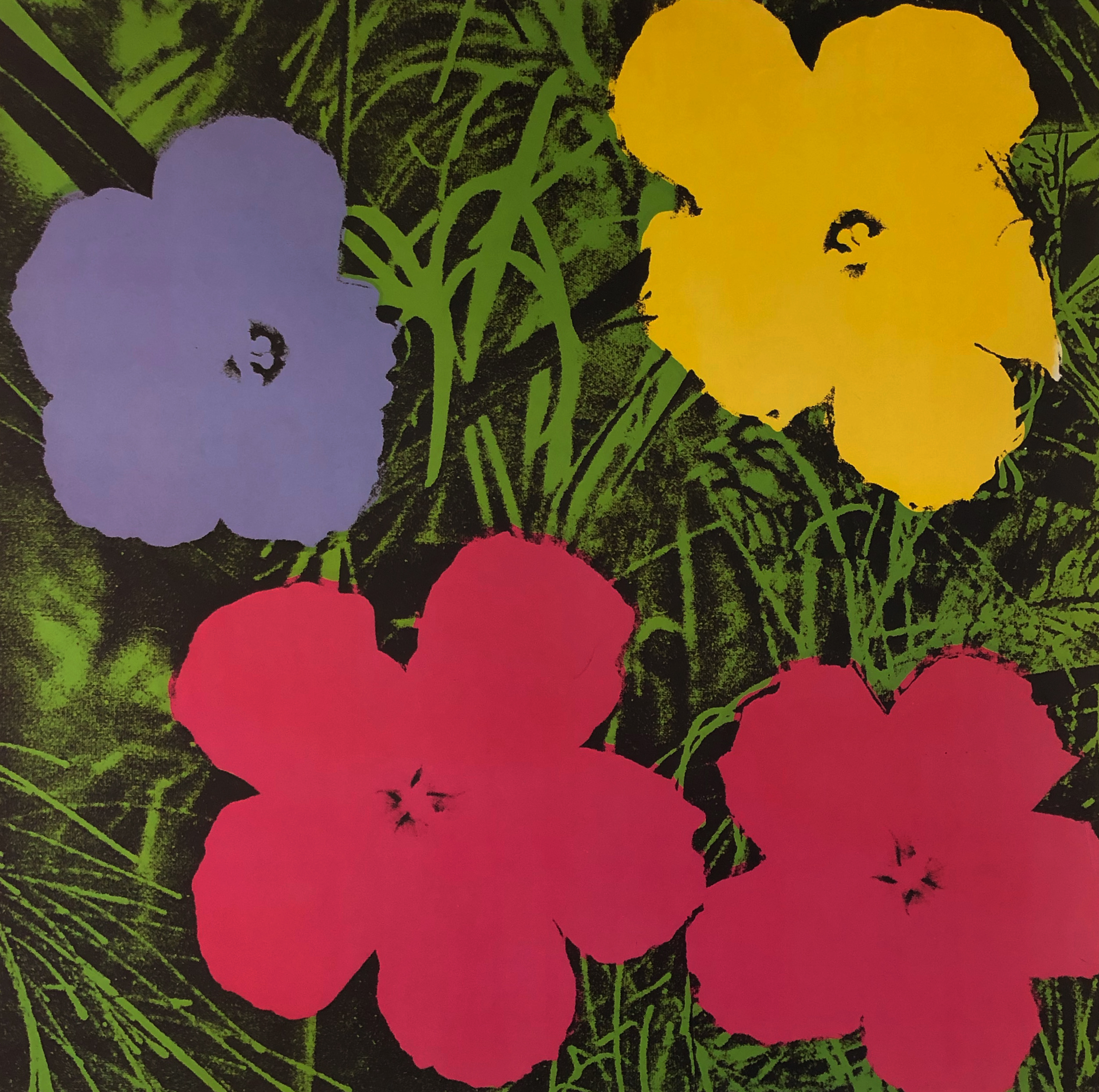 Flowers, 1970 (2 red, 1 yellow, 1 purple)