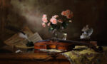 Still Life with Violin and Roses