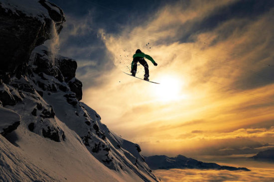 Sunset Snowboarding