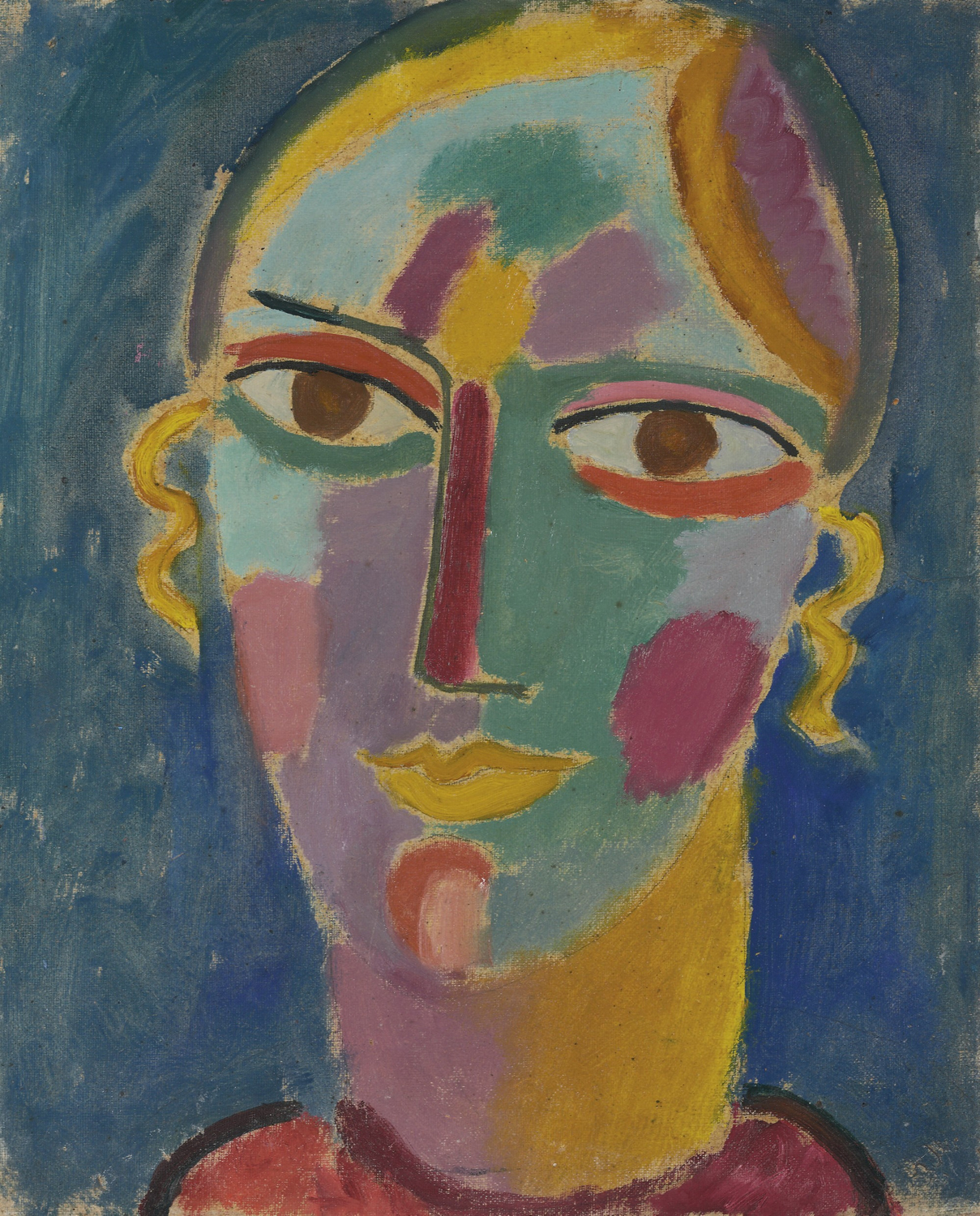 Mystical Head: Woman's Head on a Blue Background, c. 1917